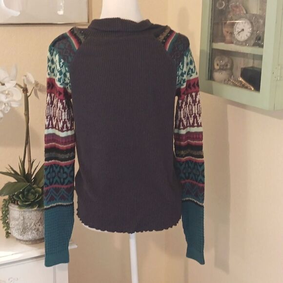 Free People Prism Thermal Multicolor Patterned Women's Sweater - Picture 7 of 14